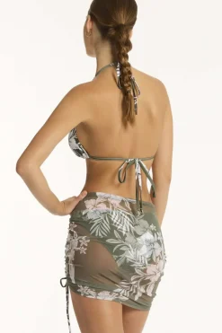 Aloha Drawstring Mini Mesh Skirt