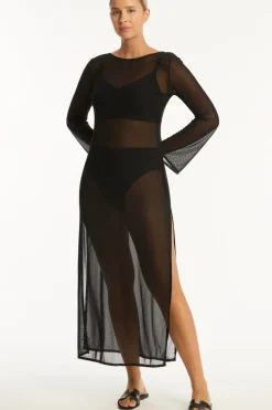 Day Club Mesh Long Dress