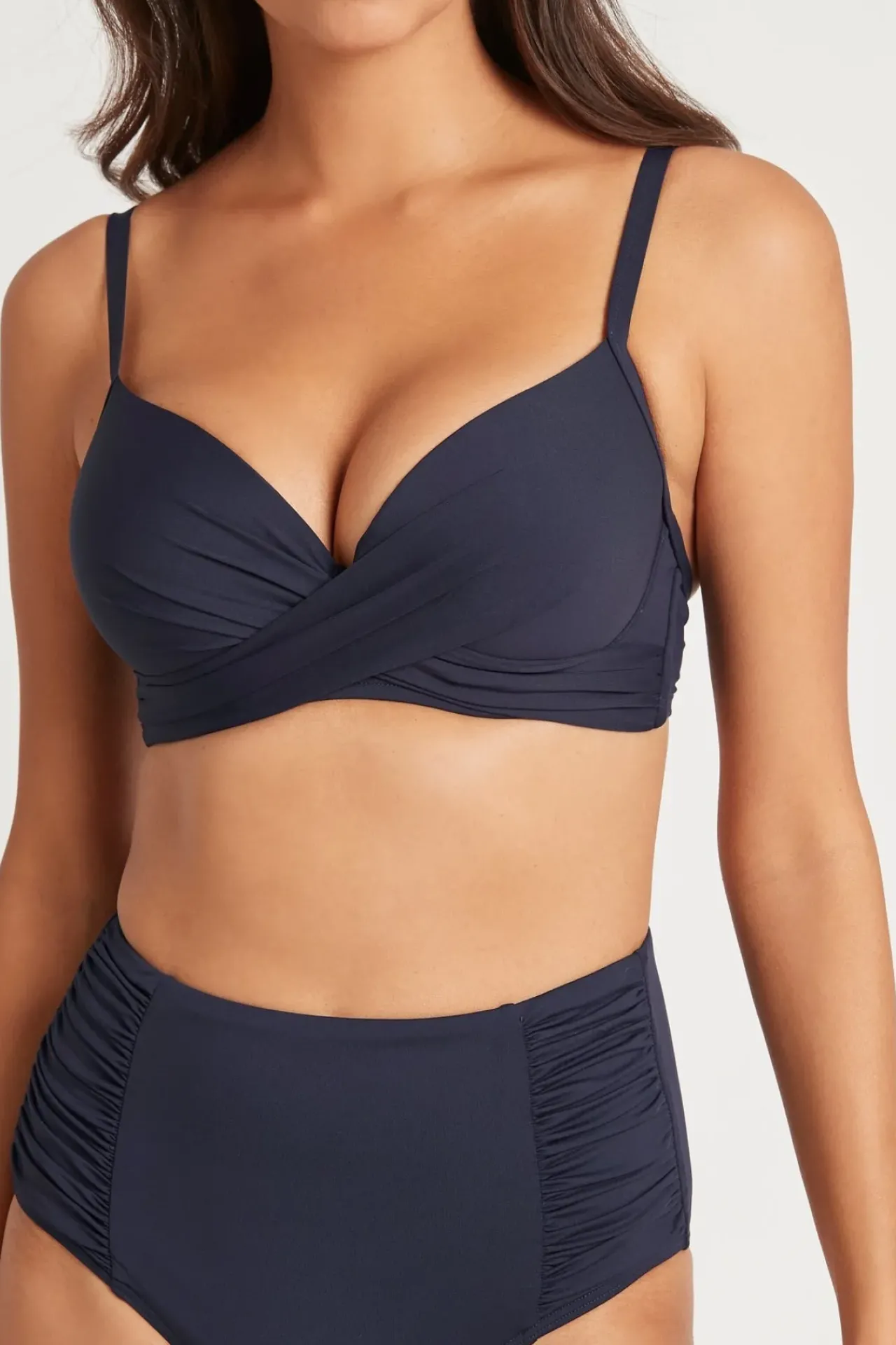 Essentials Cross Front Moulded Cup Underwire Bra
