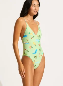 Isla Palm V Neck One Piece